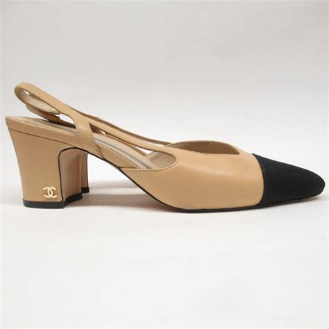 chanel two tone slingbacks replica|chanel pumps beige and black.